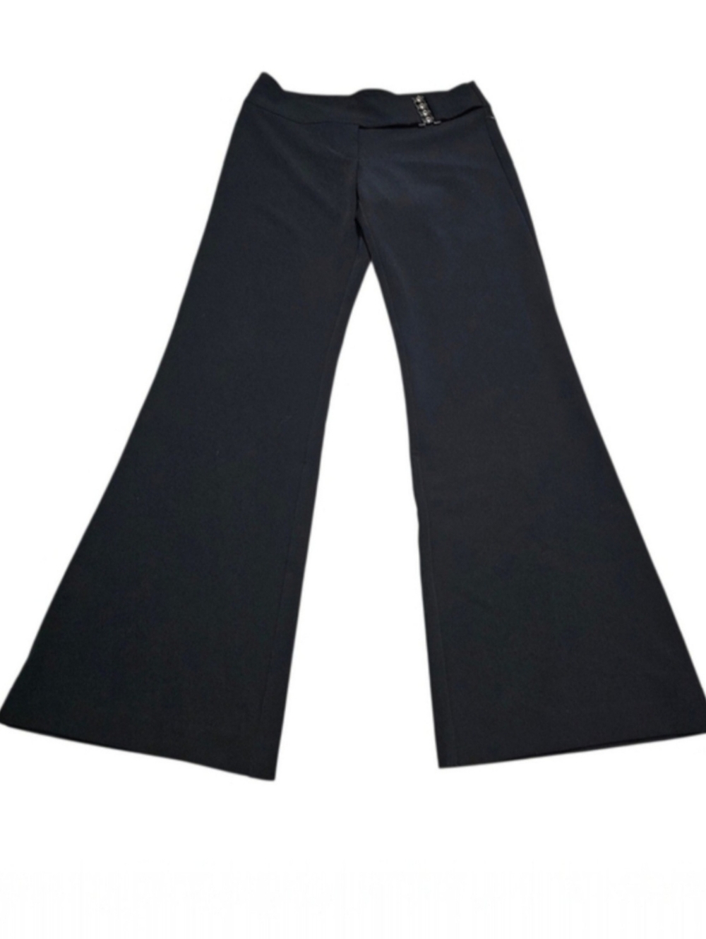 Essentials By A.B.S Women's Black Flare Dress Pants Minimalist Sz L